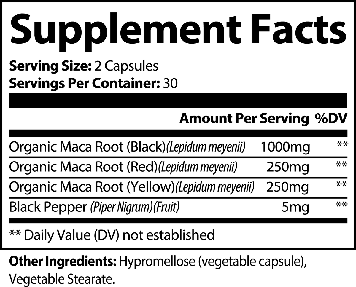 Maca Vitality Max – Energy, Stamina & Vitality Support | Triple Maca Root | Warden Armor