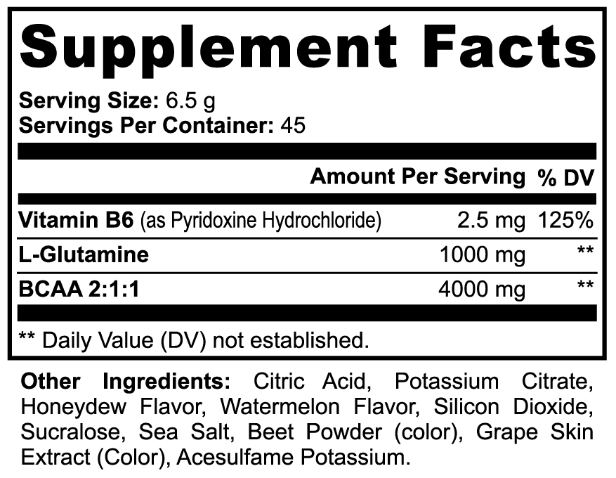 Lean Build – Amino Acid Support | BCAA + Glutamine Powder | WaterMelon | Warden Armor