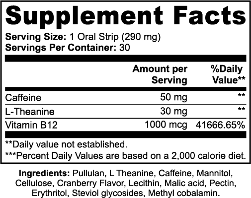 CranBoost Energy Strips – Fast-Acting Cranberry Flavor | L-Theanine + Green Tea Caffeine | Warden Armor