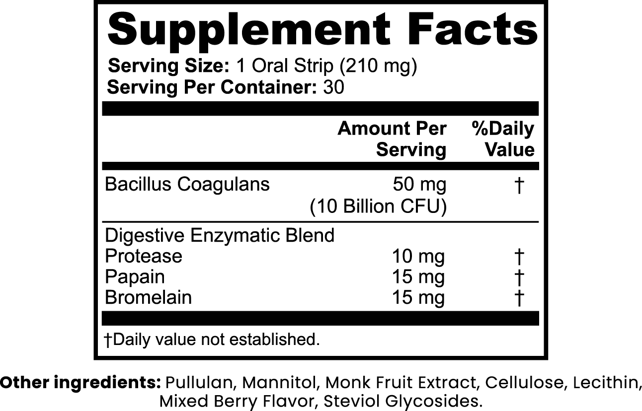 EnziMax – Enzyme & Probiotic Strips | Fast-Dissolve Mixed Berry Strips | Warden Armor