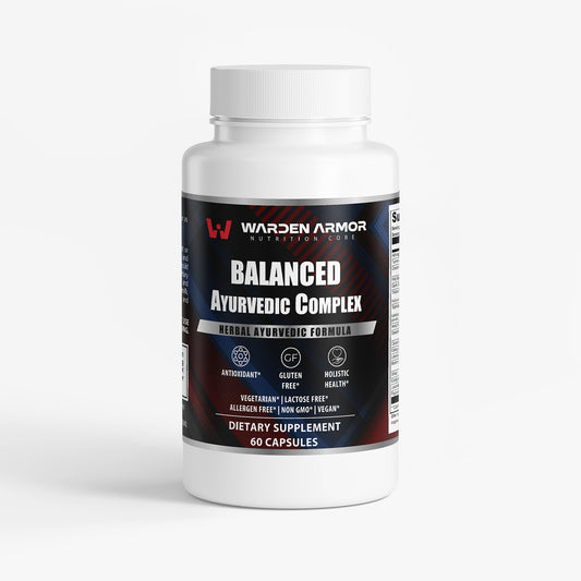 Balanced Ayurvedic Complex – Traditional Herbal Blend | Ashwagandha + Turmeric Capsules | Warden Armor