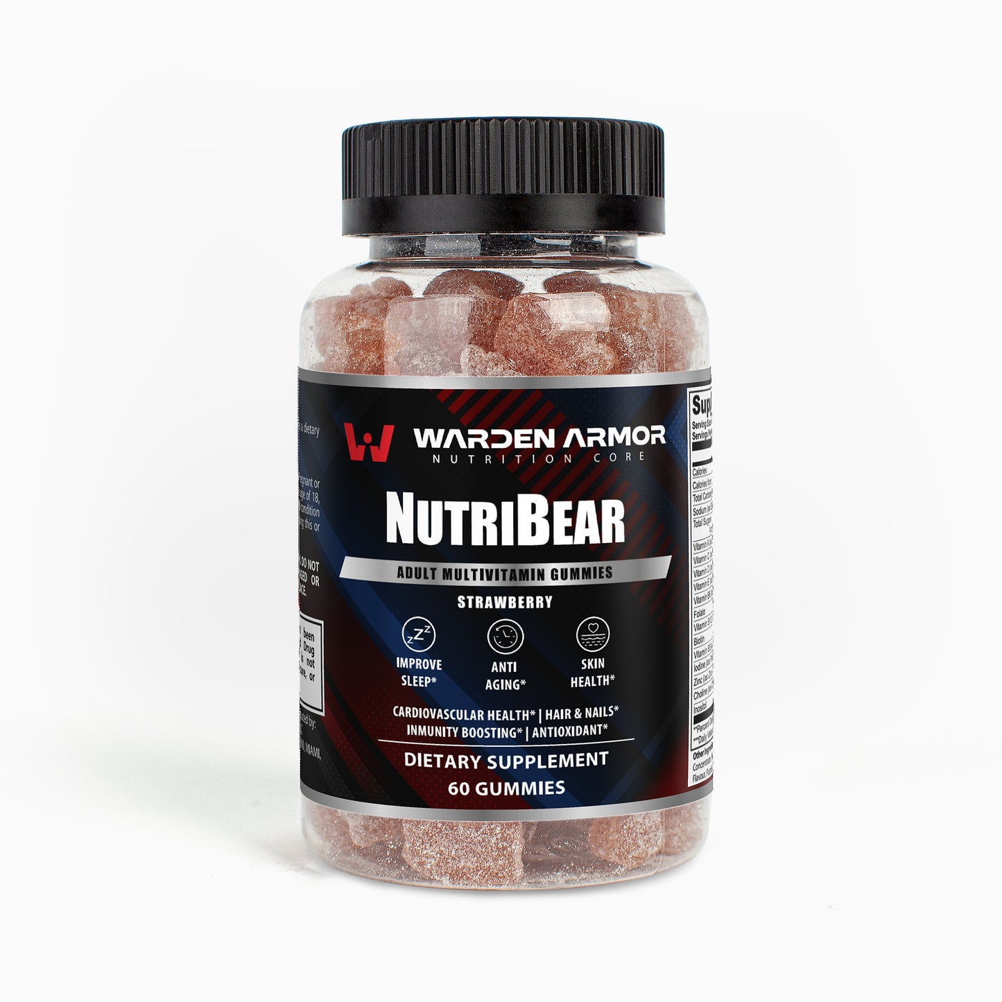 NutriBear Adult Multivitamin Gummies – Complete Daily Wellness Support | Strawberry Flavor | Warden Armor