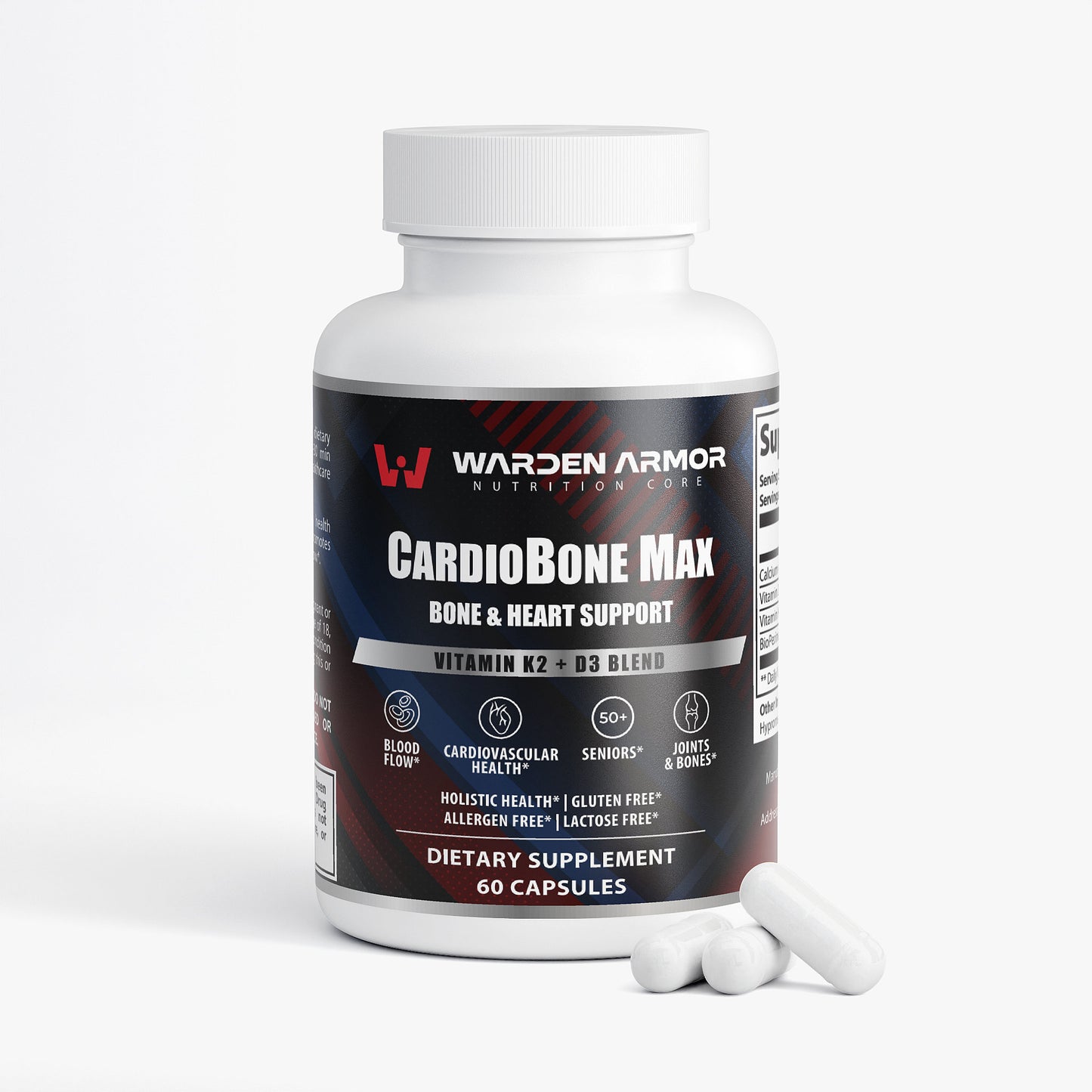 Cardio Bone Max – Bone Wellness Support | Vitamin D3 + K2 + Calcium | Warden Armor