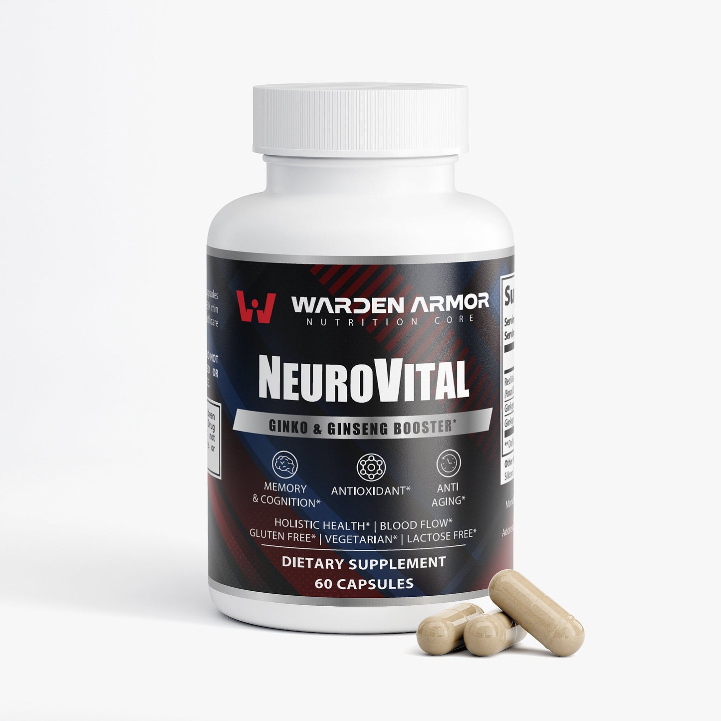 NeuroVital Boost – Mental Clarity & Focus Formula | Ginkgo + Ginseng Capsules | Warden Armor