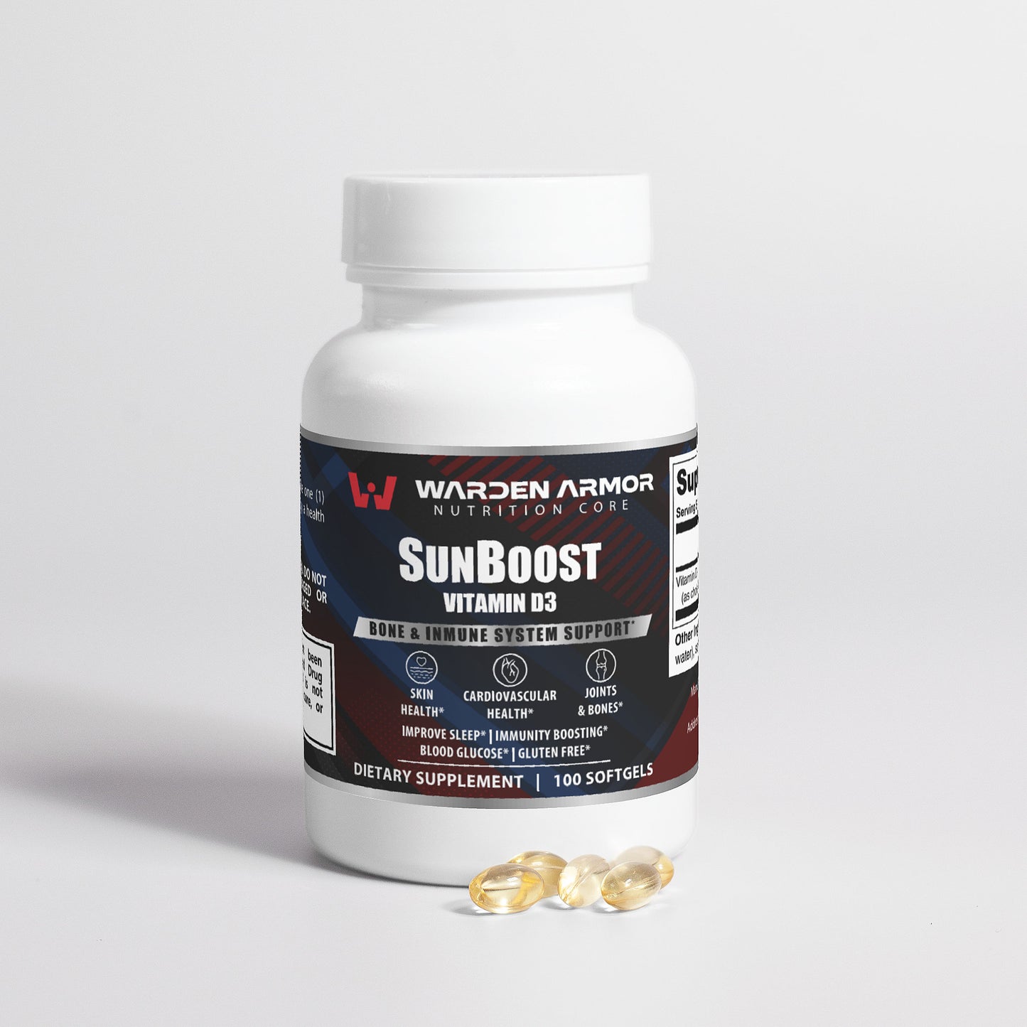 SunBoost Vitamin D3 Softgels – 2,000 IU Daily Wellness Support | Sunshine Vitamin | Warden Armor