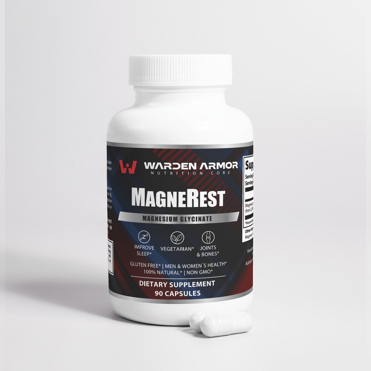 MagneRest – Nighttime Calm Formula | Magnesium Glycinate Capsules | Warden Armor