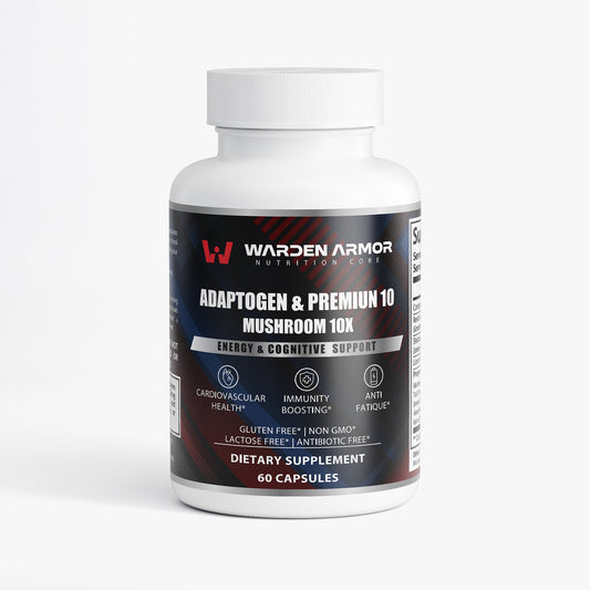 Adaptogen 10 I Premium 10 Mushroom Superfood Blend for Immunity, Energy & Cognitive Support | Warden Armor