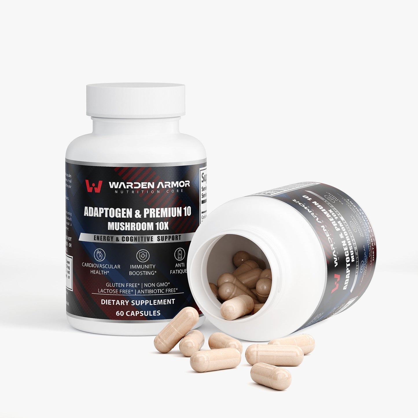 Adaptogen 10 I Premium 10 Mushroom Superfood Blend for Immunity, Energy & Cognitive Support | Warden Armor