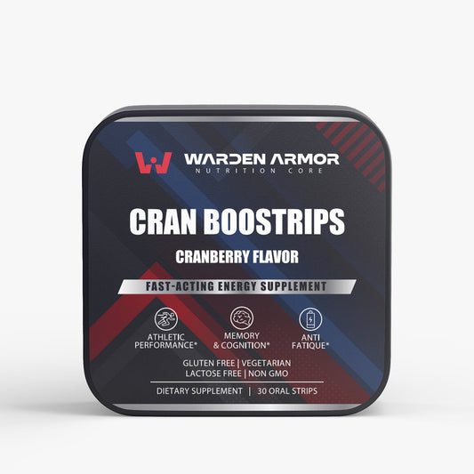 CranBoost Energy Strips – Fast-Acting Cranberry Flavor | L-Theanine + Green Tea Caffeine | Warden Armor