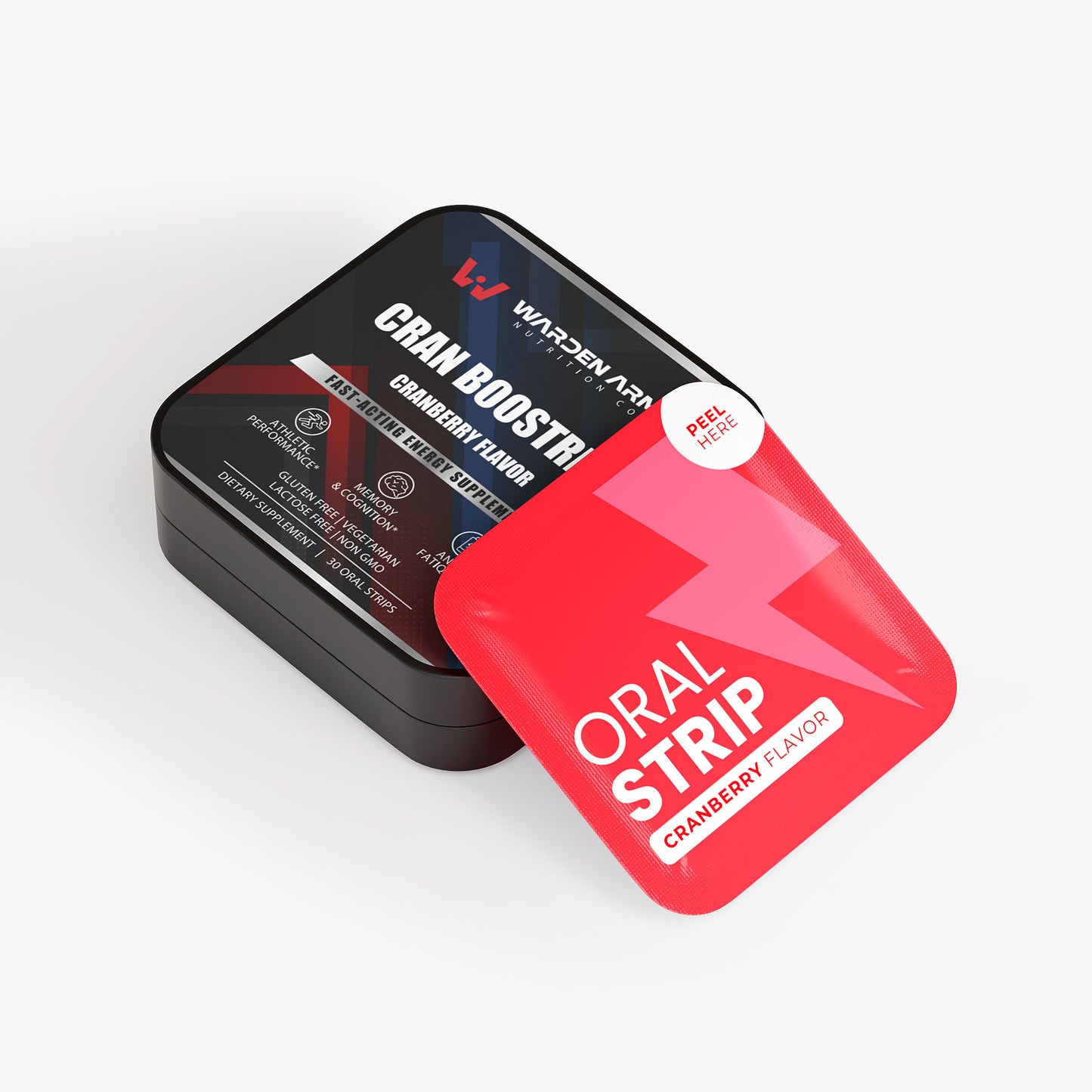 CranBoost Energy Strips – Fast-Acting Cranberry Flavor | L-Theanine + Green Tea Caffeine | Warden Armor