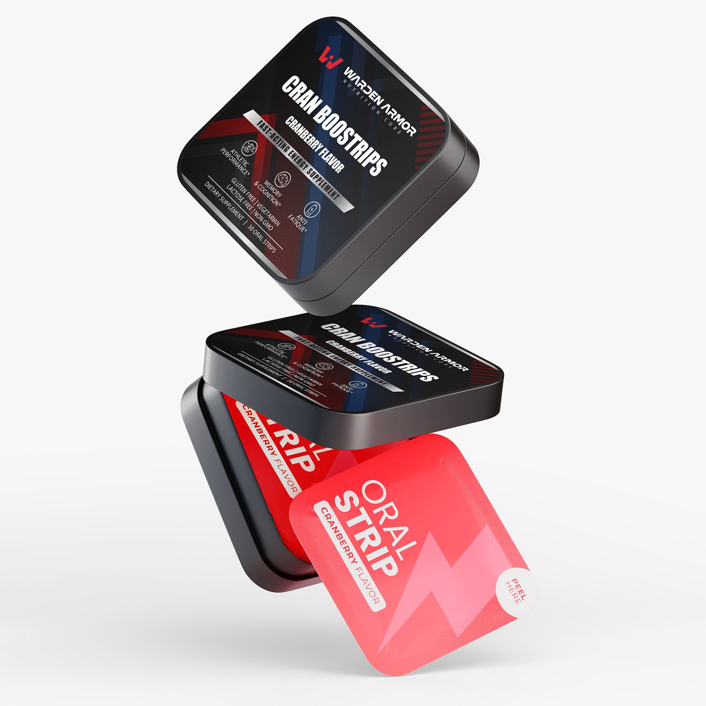 CranBoost Energy Strips – Fast-Acting Cranberry Flavor | L-Theanine + Green Tea Caffeine | Warden Armor