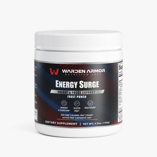 Energy Surge – Energy & Focus Support | Fruit Punch Powder | Warden Armor
