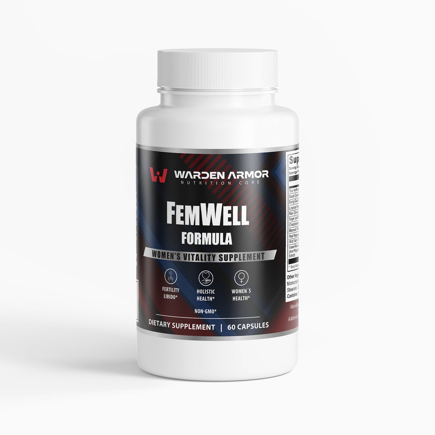 FemWell Formula Women's Botanical Blend with Dong Quai & Red Clover | Daily Wellness Support | Warden Armor