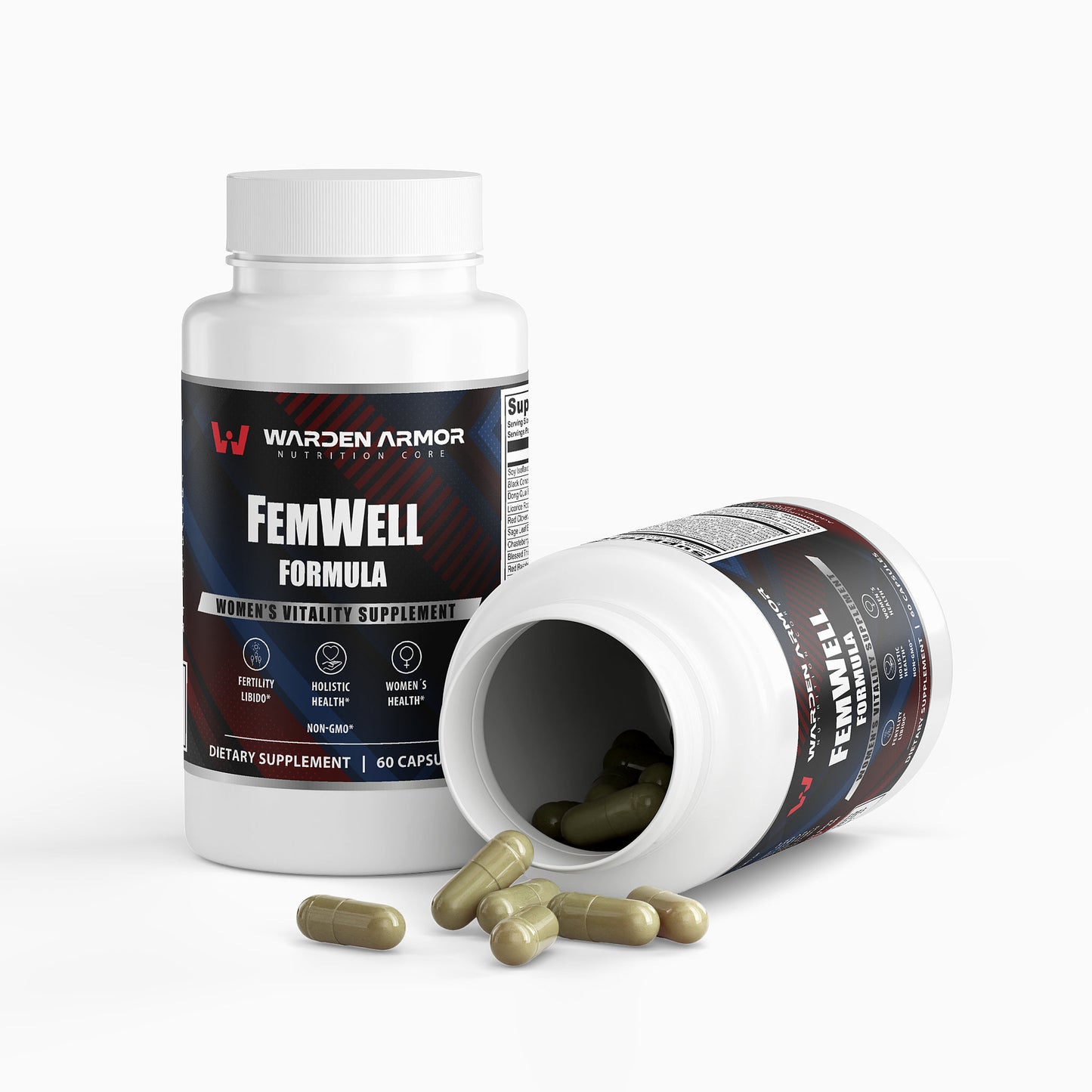 FemWell Formula Women's Botanical Blend with Dong Quai & Red Clover | Daily Wellness Support | Warden Armor