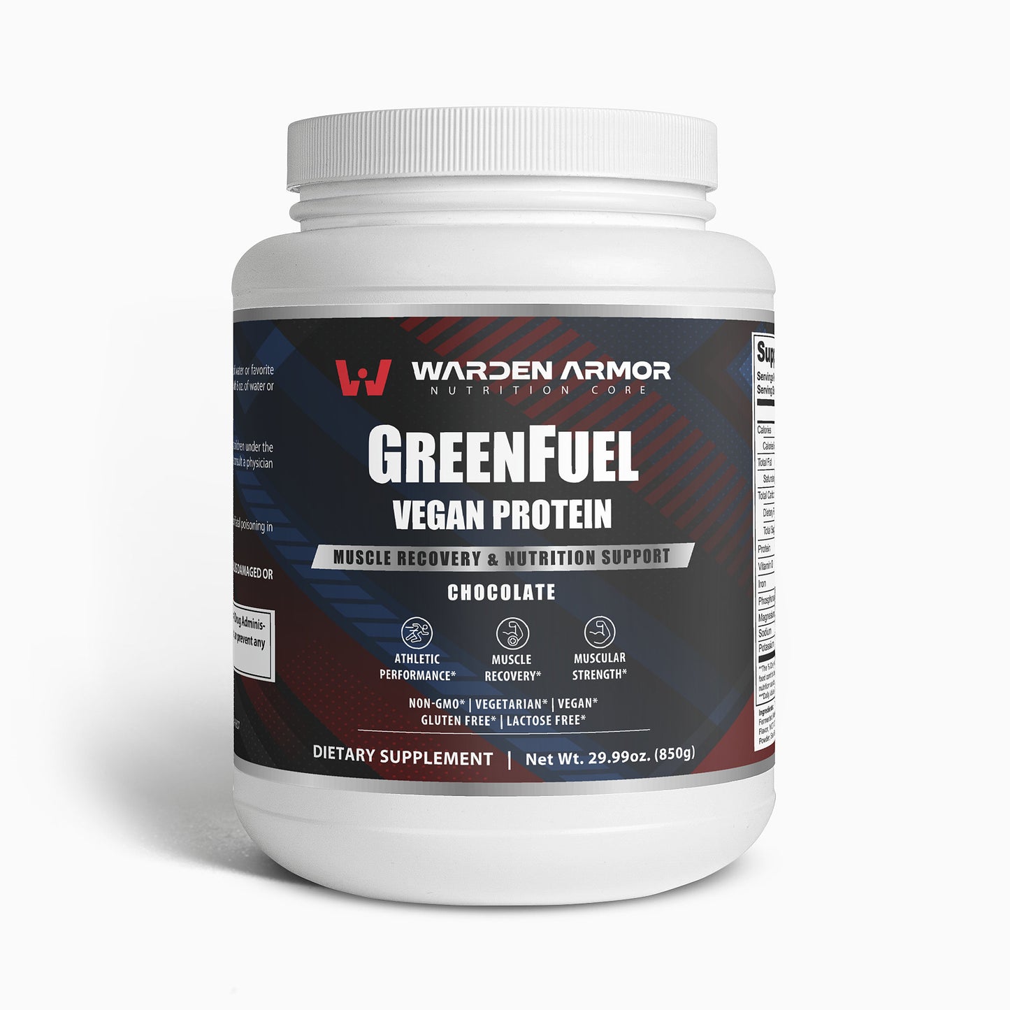 GreenFuel Chocolate Protein – Vegan Plant-Based Protein | 21g Per Serving | Warden Armor