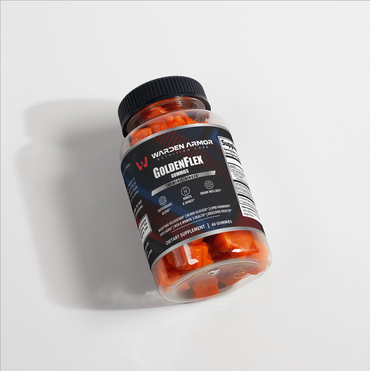 GoldenFlex – Turmeric Gummies | Curcumin + Black Pepper | 60 Gummies | Warden Armor