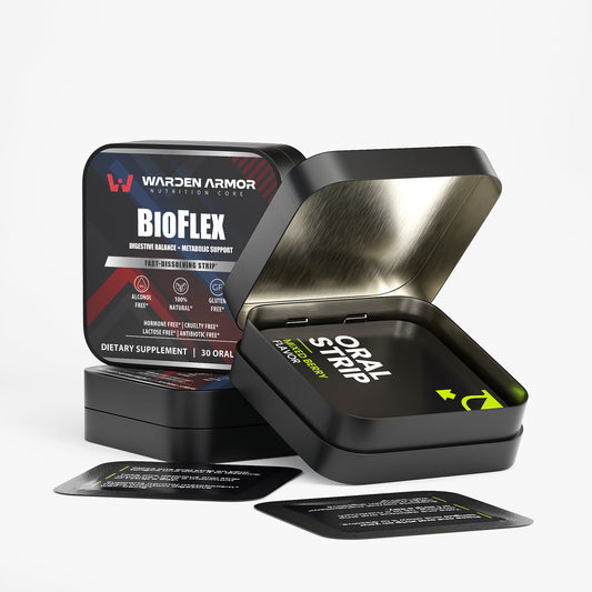 BioFlex – Probiotic Strips | 10 Billion CFU | Fast-Dissolve Mixed Berry Strips | Warden Armor