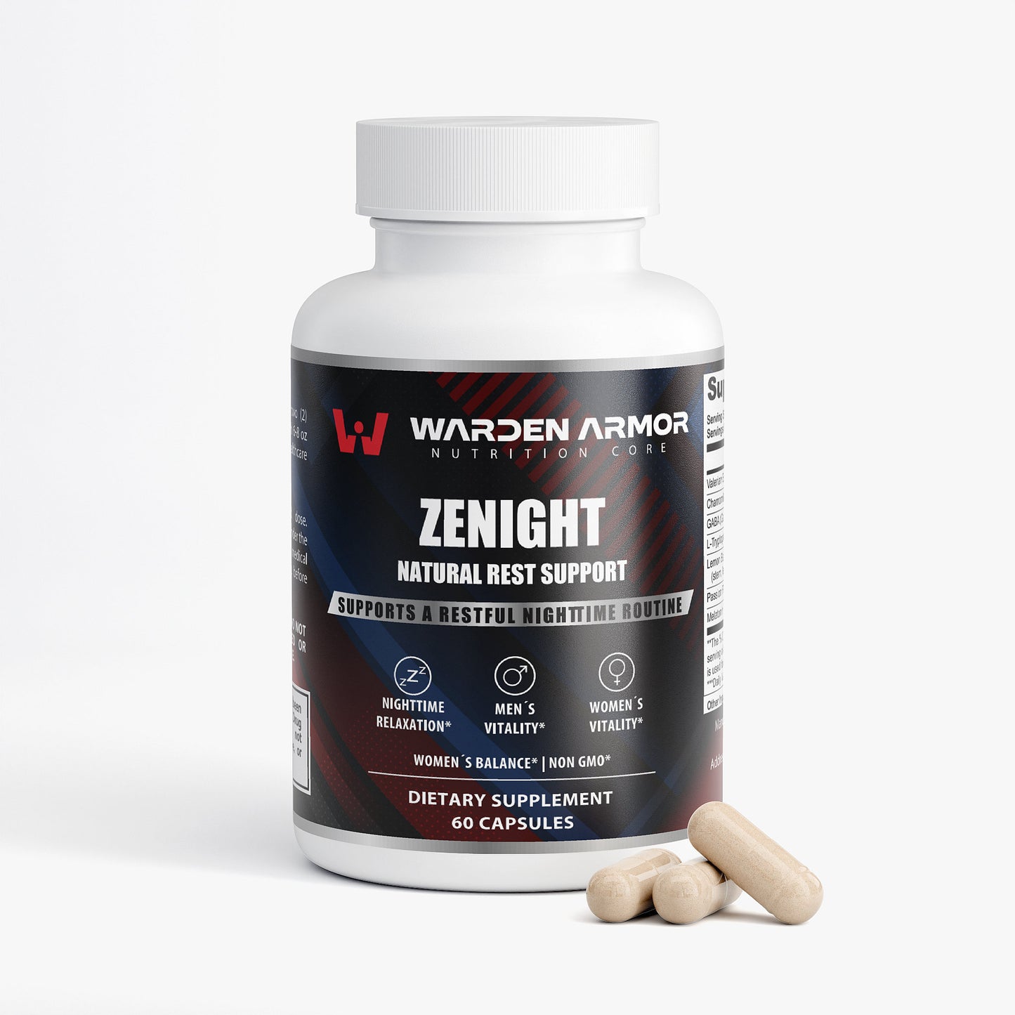 Zenight Sleep Formula – Natural Rest Support | Valerian, Chamomile, GABA & Melatonin | Warden Armor