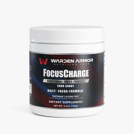 FocusCharge – Pre-Workout Powder | Caffeine + Amino Blend | Sour Candy Flavor | Warden Armor