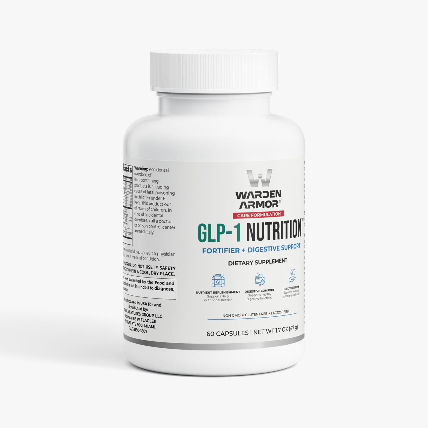 GLP-1 Nutrition Support – Digestive & Nutrient Replenishment | Probiotics, Enzymes, Methylated B12 & Magnesium | Warden Armor