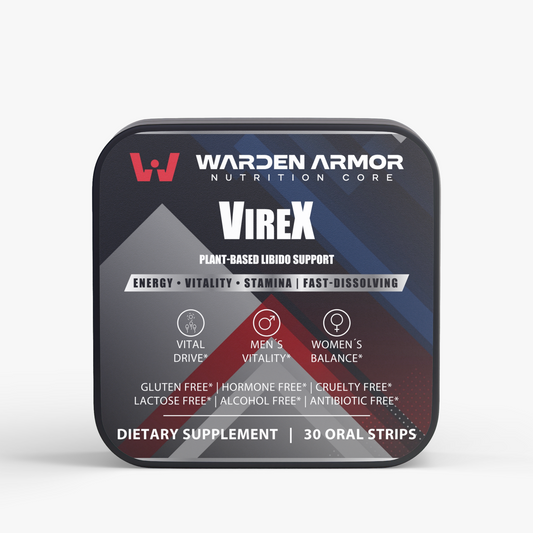 Virex – Men's Energy, Stamina & Libido Strips | Cordyceps + Shilajit | Chocolate | Warden Armor