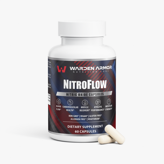 NitroFlow – Caffeine-Free Pre-Workout | Nitric Oxide Energy Support | Capsules | Warden Armor