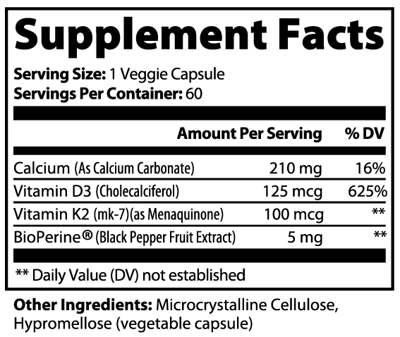 Cardio Bone Max – Bone Wellness Support | Vitamin D3 + K2 + Calcium | Warden Armor