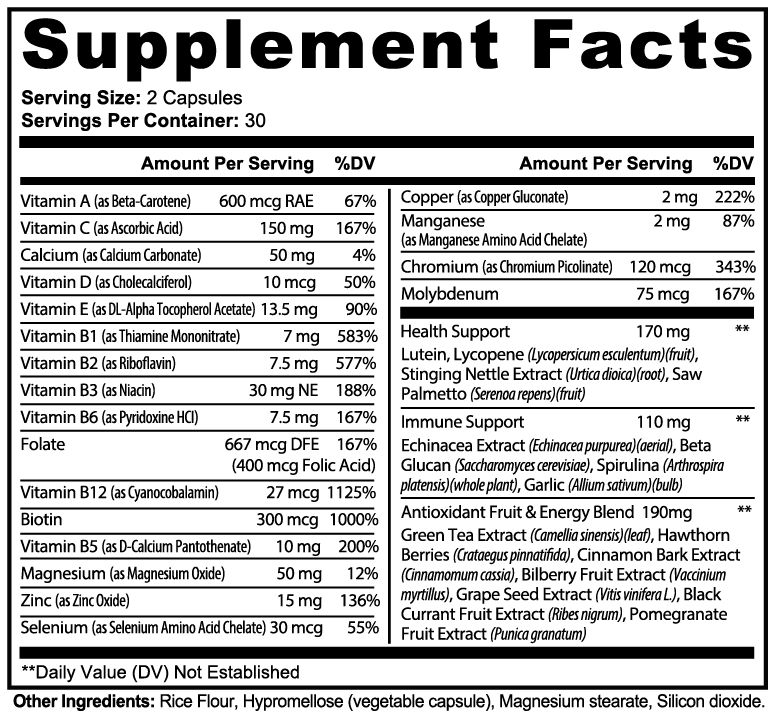 MultiForce – Daily Nutrition Support | Complete Multivitamin Capsules | Warden Armor