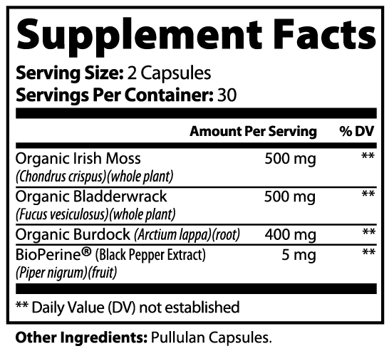 Mineral Shield Sea Moss – Irish Sea Moss Blend | Organic Seaweed Capsules | Warden Armor