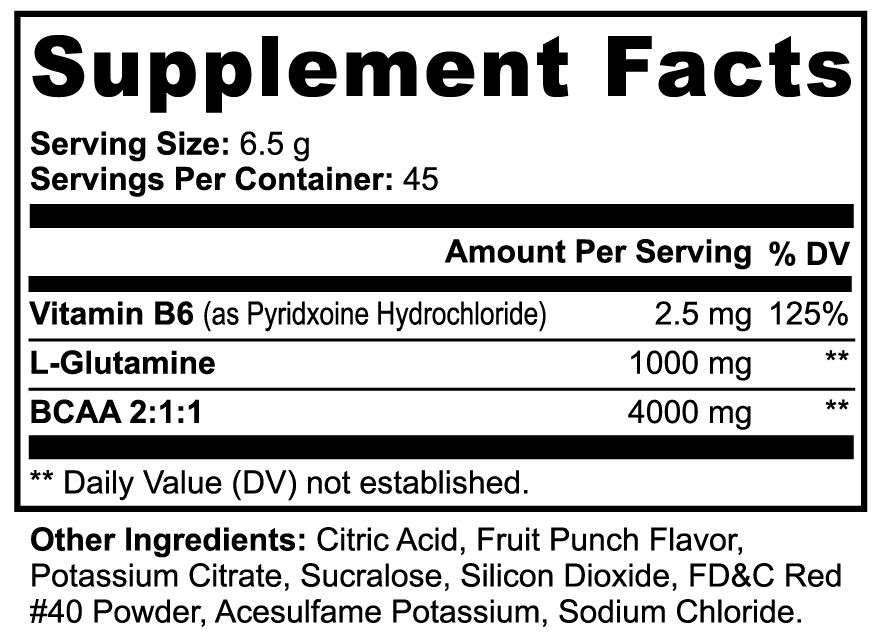 Lean Build – Amino Acid Support | BCAA + Glutamine Powder | Fruit Punch | Warden Armor