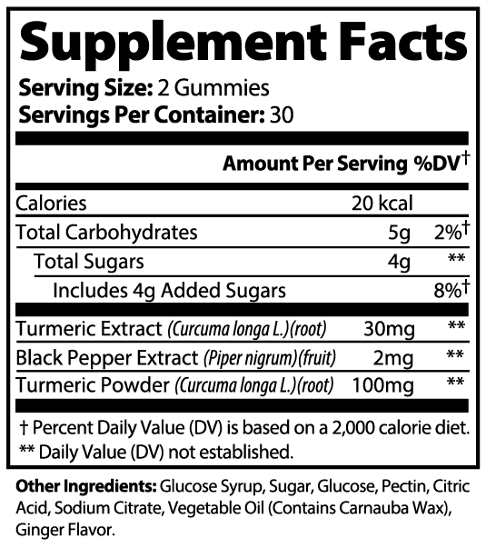 GoldenFlex – Turmeric Gummies | Curcumin + Black Pepper | 60 Gummies | Warden Armor