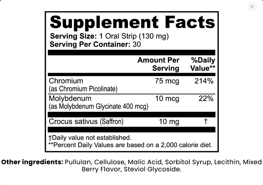 VitalyX – Daily Nutrition Strips | Saffron + Chromium | Fast-Dissolve Oral Strips | Warden Armor